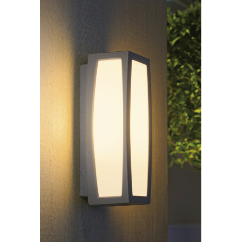 SLV MERIDIAN BOX Sensor Außenwandleuchte mit Bewegungsmelder IP54 silbergrau max. 20W