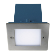 FRAME OUTDOOR 16 LED Wandeinbauleuchte, quadratisch, Edelstahl, weiss