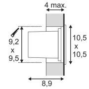FRAME OUTDOOR 16 LED Wandeinbauleuchte, quadratisch, Edelstahl, weiss