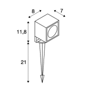 NAUTILUS SQUARE LED Strahler, eckig, anthrazit, 6W, 3000K