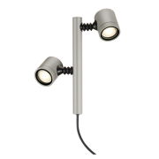 NEW MYRA 2 Leuchtenkopf, silbergrau, GU10, max. 2x4W, IP44