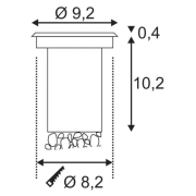 DASAR LED LV Bodeneinbauleuchte, rund, Edelstahl 316, 6W, 3000K, 12-25V, IP67