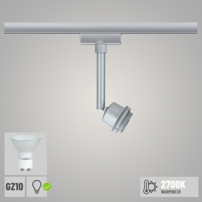 Paulmann URail DecoSystems Spot GZ10 max. 40W chrom matt (inkl. Leuchtmittel 1x 3,5W 2700K)