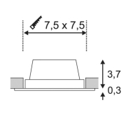 FRAME BASIC, LED Set, Downlight, mattschwarz, 6W, 3000K, inkl. Treiber