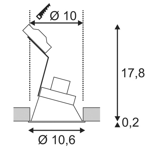 SLV HORN -A GU10, 1xGU10, mattweiss