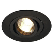 NEW TRIA XL ROUND GU10 Downlight, mattschwarz, max. 50W, inkl. Clipfedern