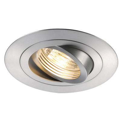 SLV NEW TRIA XL ROUND GU10 Downlight, alu brushed, max. 50W, inkl. Clipfedern