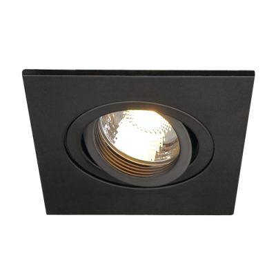 NEW TRIA XL SQUARE GU10 Downlight, mattschwarz, max. 50W, inkl. Clipfedern