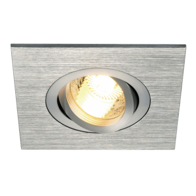 SLV NEW TRIA XL SQUARE GU10 Downlight, alu brushed, max. 50W, inkl. Clipfedern