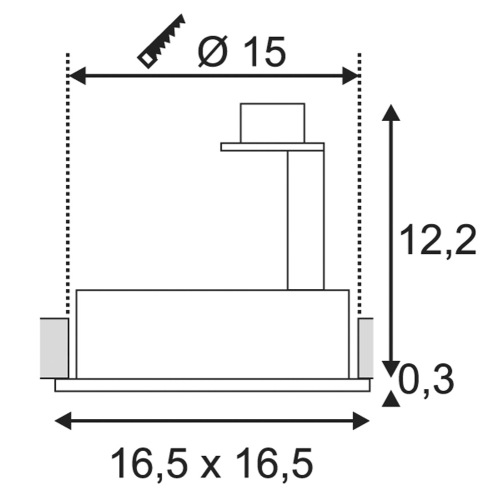 SLV NEW TRIA I ES111 SQUARE,  schwarz, GU10, max. 75W, inkl. Blattfedern