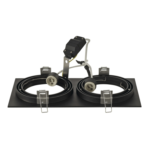 SLV NEW TRIA II ES111 SQUARE,  schwarz, GU10, max. 2x75W, inkl. Clipfedern