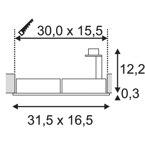 SLV NEW TRIA II ES111 SQUARE,  weiss, GU10, max. 2x75W, inkl. Clipfedern