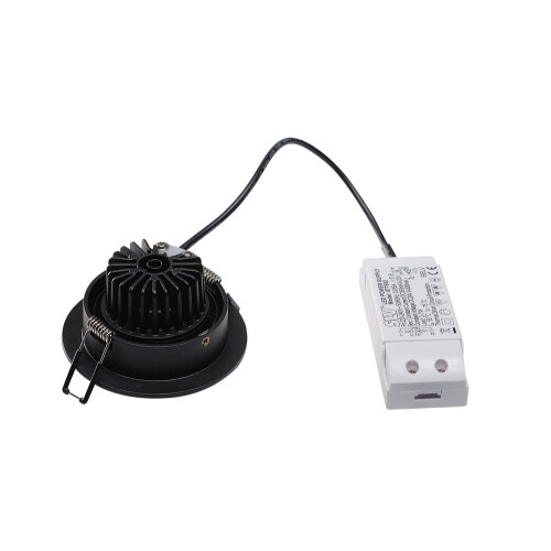 SLV NEW TRIA DL ROUND Set, Downlight, mattschwarz, 6W, 38°,2700K,inkl. Treiber,Clipf.