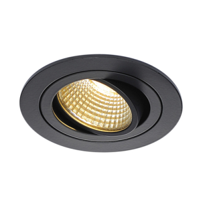 NEW TRIA DL ROUND Set, Downlight, mattschwarz, 6W, 38°,2700K,inkl. Treiber,Clipf.