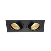 NEW TRIA 2 DL SQUARE Set, mattschwarz, 2x6W, 38°, 2700K, inkl. Treiber, Clipfed.