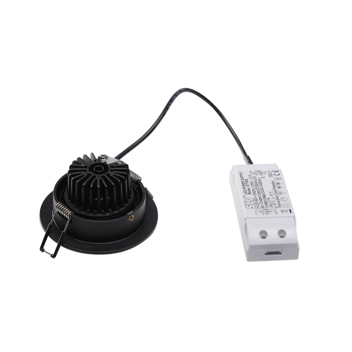 SLV NEW TRIA DL ROUND Set, Downlight, mattschwarz, 6W, 38°,3000K,inkl. Treiber,Clipf.