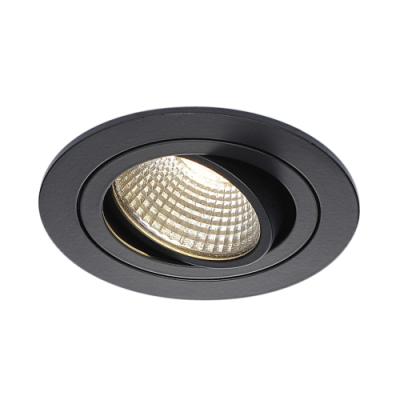 SLV NEW TRIA DL ROUND Set, Downlight, mattschwarz, 6W, 38°,3000K,inkl. Treiber,Clipf.