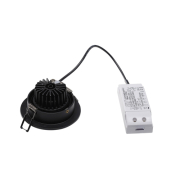 NEW TRIA DL ROUND Set, Downlight, mattschwarz, 6W, 38°,3000K,inkl. Treiber,Clipf.