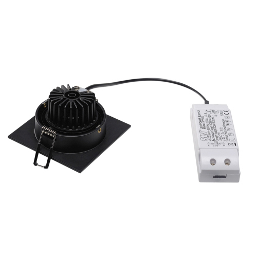SLV NEW TRIA DL SQUARE Set, Downlight, mattschwarz, 6W, 38°,3000K,inkl. Treiber,Clipf.