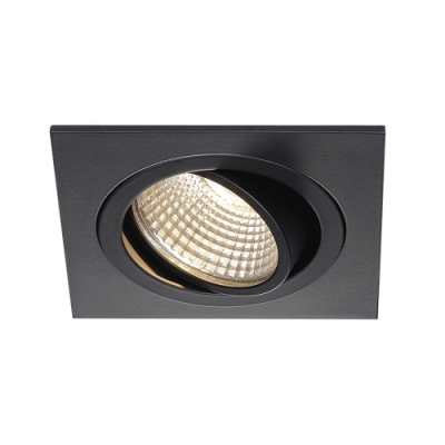 NEW TRIA DL SQUARE Set, Downlight, mattschwarz, 6W, 38°,3000K,inkl. Treiber,Clipf.