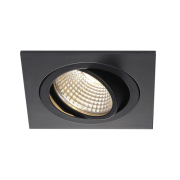 NEW TRIA DL SQUARE Set, Downlight, mattschwarz, 6W, 38°,3000K,inkl. Treiber,Clipf.