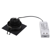 NEW TRIA DL SQUARE Set, Downlight, mattschwarz, 6W, 38°,3000K,inkl. Treiber,Clipf.