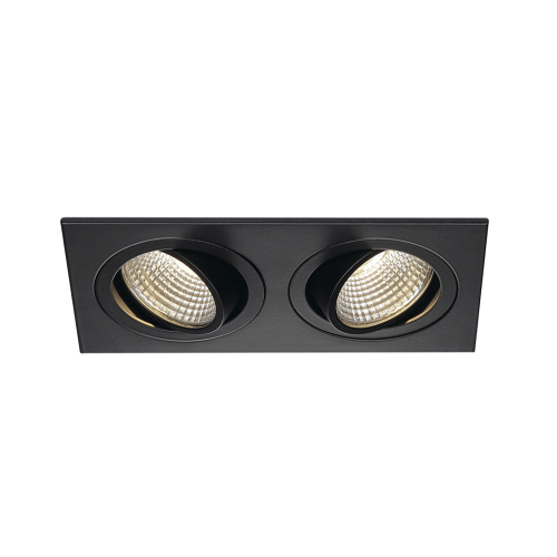 SLV NEW TRIA 2 DL SQUARE Set, mattschwarz, 2x6W, 38°, 3000K, inkl. Treiber, Clipfed.