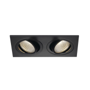 NEW TRIA 2 DL SQUARE Set, mattschwarz, 2x6W, 38°, 3000K, inkl. Treiber, Clipfed.