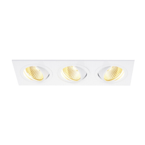 SLV NEW TRIA 3 DL SQUARE Set, mattweiss, 3x6W, 38°, 2700K, inkl. Treiber, Clipfed.