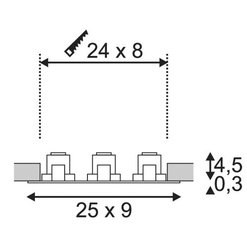 SLV NEW TRIA 3 DL SQUARE Set, mattweiss, 3x6W, 38°, 2700K, inkl. Treiber, Clipfed.