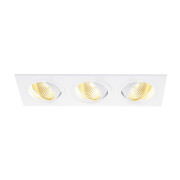 NEW TRIA 3 DL SQUARE Set, mattweiss, 3x6W, 38°, 2700K, inkl. Treiber, Clipfed.