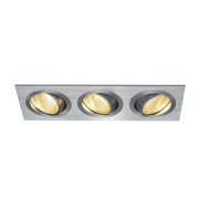 NEW TRIA 3 DL SQUARE Set, alu-brushed, 3x6W, 38°, 2700K, inkl. Treiber, Clipfed.