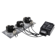 NEW TRIA 3 DL SQUARE Set, alu-brushed, 3x6W, 38°, 2700K, inkl. Treiber, Clipfed.