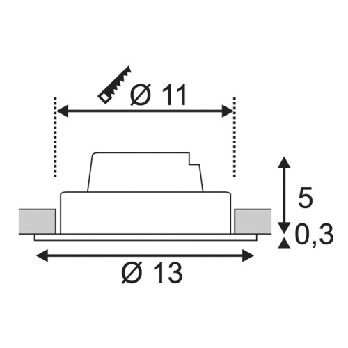 SLV NEW TRIA LED DL ROUND Set, mattschwarz, 12W, 38°,3000K,inkl. Treiber,Clipf.