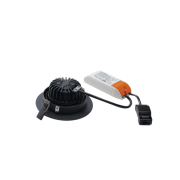 NEW TRIA LED DL ROUND Set, mattschwarz, 12W, 38°,3000K,inkl. Treiber,Clipf.