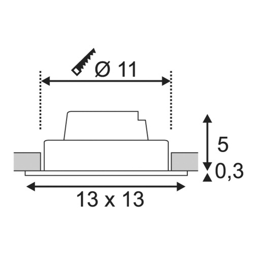 SLV NEW TRIA LED DL SQUARE Set, mattweiss, 12W, 38°,2700K,inkl. Treiber,Clipf.