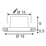 NEW TRIA LED DL ROUND Set, alu-brushed, 25W, 30°,3000K,inkl. Treiber,Clipf.