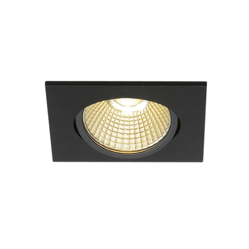 SLV NEW TRIA 68 LED DL SQUARE Set, mattschwarz, 9W, 38°, 3000K, inkl. Treiber