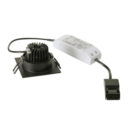 SLV NEW TRIA 68 LED DL SQUARE Set, mattschwarz, 9W, 38°, 3000K, inkl. Treiber