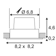NEW TRIA 68 LED DL SQUARE Set, mattweiss, 9W, 38°, 3000K, inkl. Treiber