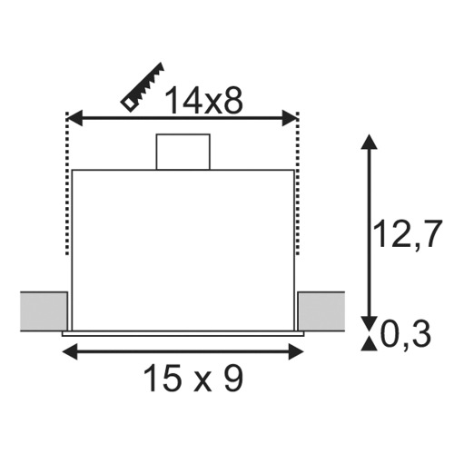 SLV KADUX 2 GU10 Downlight, eckig, mattweiss, max. 2x50W