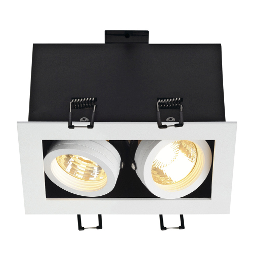 SLV KADUX 2 GU10 Downlight, eckig, mattweiss, max. 2x50W