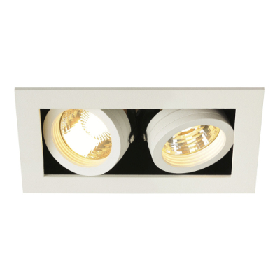 SLV KADUX 2 GU10 Downlight, eckig, mattweiss, max. 2x50W