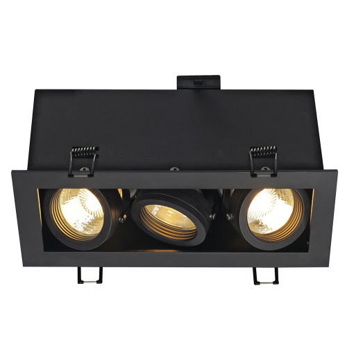 SLV KADUX 3 GU10 Downlight, eckig, mattschwarz, max. 3x50W