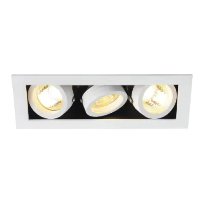 SLV KADUX 3 GU10 Downlight, eckig, mattweiss, max. 3x50W
