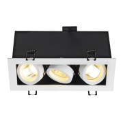 KADUX 3 GU10 Downlight, eckig, mattweiss, max. 3x50W