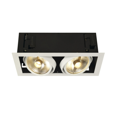 SLV KADUX 2 ES111 Downlight, eckig, mattweiss, max. 2x50W