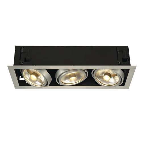 SLV KADUX 3 ES111 Downlight, eckig, alu brushed, max. 3x50W