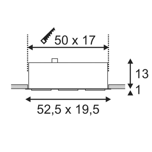 KADUX 3 ES111 Downlight, eckig, alu brushed, max. 3x50W