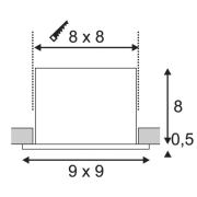 KADUX LED Single DL Set, alu-brushed, 38°, 3000K, inkl. Treiber